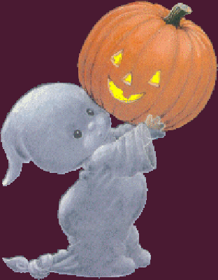 Duch trzymający dużą dynię